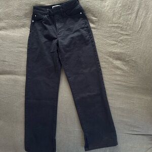 WeWoreWhat Mom Comfort Stretch Slit Straight Jean - Black / 24